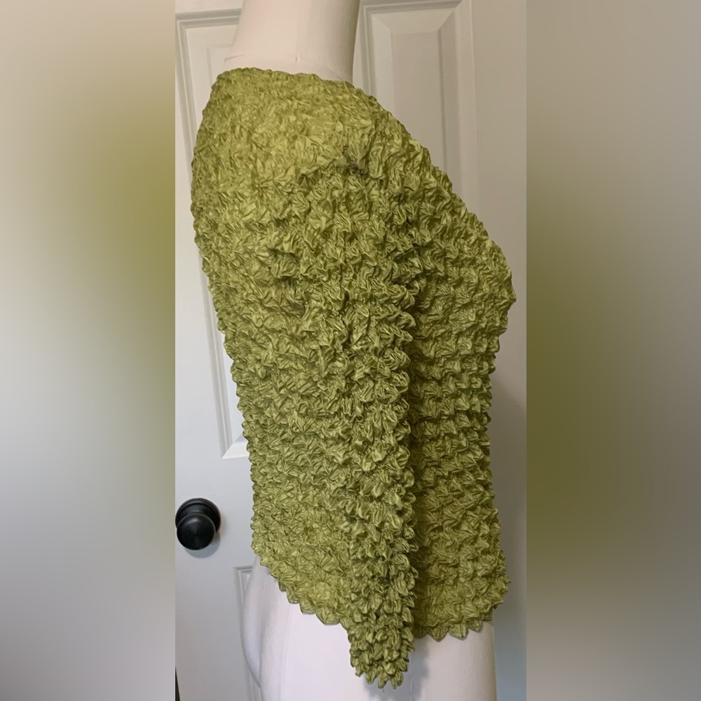 Vintage Chartreuse Popcorn Top S Stretchy - Picture 4 of 7